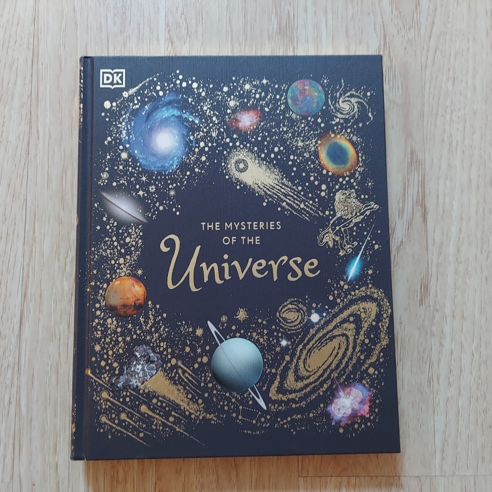 DK The Mysteries of the Universe Hardcover Book Blue Gold Celestial Educational